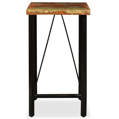 Bar Set 3 Pieces Solid Reclaimed Wood and Genuine Leather