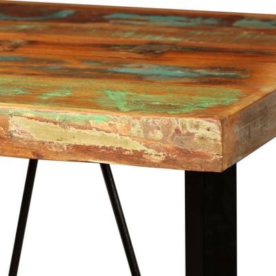 Bar Set 3 Pieces Solid Reclaimed Wood, Genuine Leather & Canvas