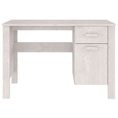 Desk HAMAR White 113x50x75 cm Solid Wood Pine