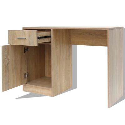 Desk with Drawer and Cabinet Oak 100x40x73 cm