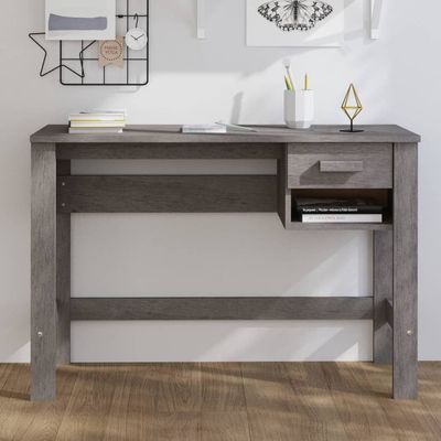 Desk HAMAR Light Grey 110x40x75 cm Solid Wood Pine