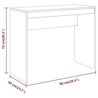 Desk Grey Sonoma 90x40x72 cm Engineered Wood