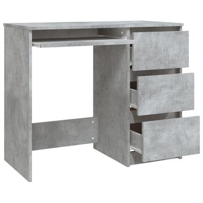 Desk Concrete Grey 90x45x76 cm Engineered Wood