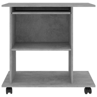 Computer Desk Concrete Grey 80x50x75 cm Engineered Wood