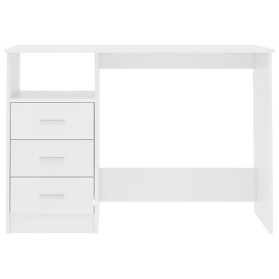 Desk with Drawers White 110x50x76 cm Engineered Wood