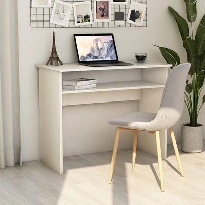 Desk White 90x50x74 cm Engineered Wood