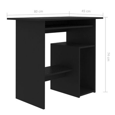 Desk Black 80x45x74 cm Engineered Wood