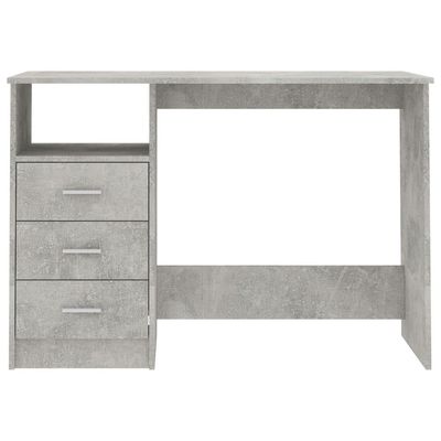 Desk with Drawers Concrete Grey 110x50x76 cm Engineered Wood