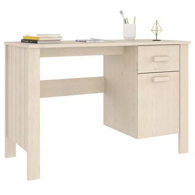 Desk HAMAR Honey Brown 113x50x75 cm Solid Wood Pine