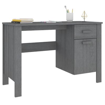 Desk HAMAR Dark Grey 113x50x75 cm Solid Wood Pine