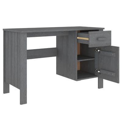 Desk HAMAR Dark Grey 113x50x75 cm Solid Wood Pine