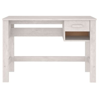 Desk HAMAR White 110x40x75 cm Solid Wood Pine