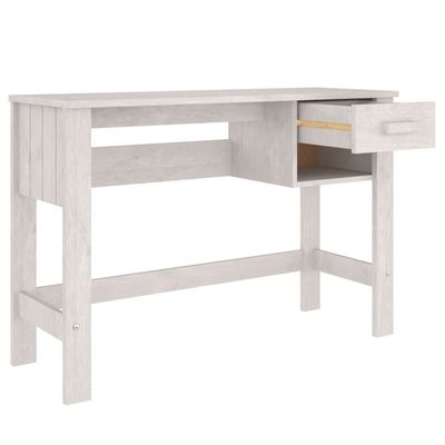 Desk HAMAR White 110x40x75 cm Solid Wood Pine