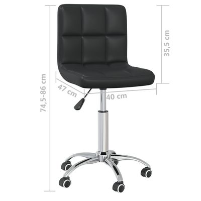 Swivel Office Chair Black Faux Leather