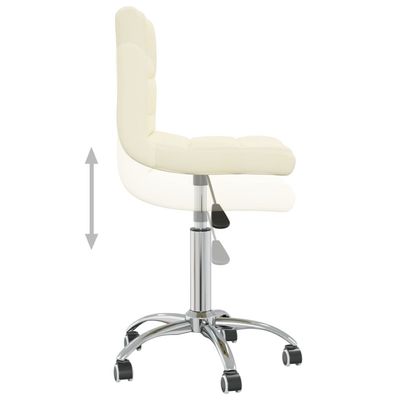 Swivel Office Chair Cream Fabric