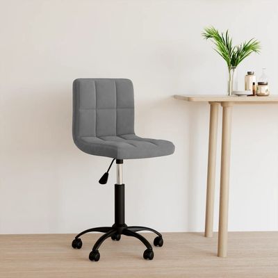 Swivel Office Chair Dark Grey Velvet