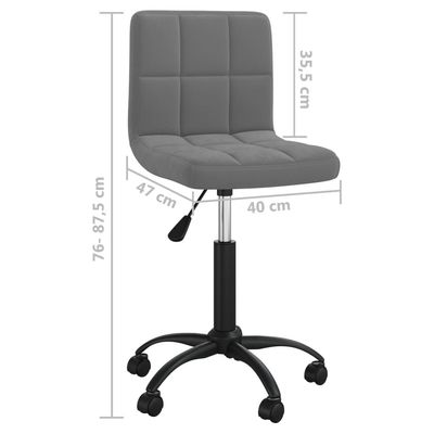 Swivel Office Chair Dark Grey Velvet