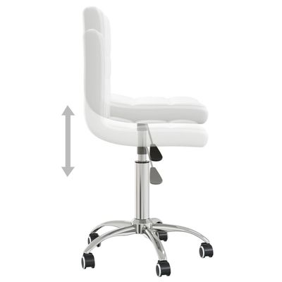Swivel Office Chair White Faux Leather