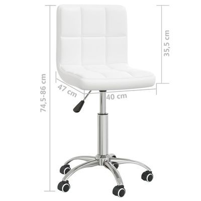 Swivel Office Chair White Faux Leather