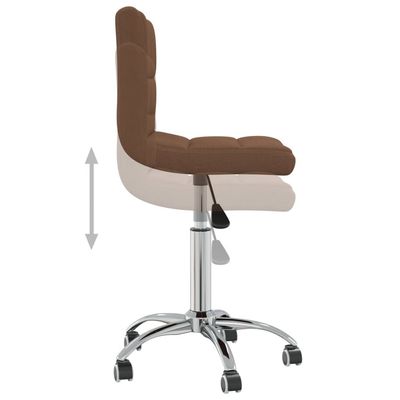 Swivel Office Chair Brown Fabric