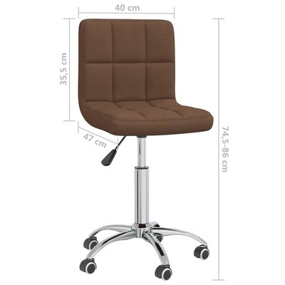 Swivel Office Chair Brown Fabric