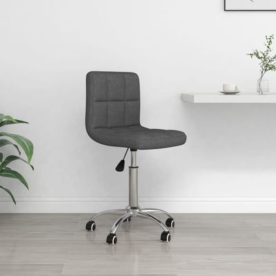 Swivel Office Chair Dark Grey Fabric