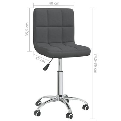 Swivel Office Chair Dark Grey Fabric