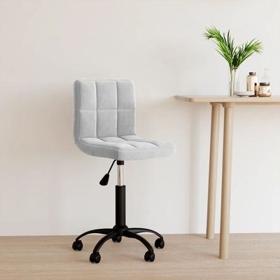 Swivel Office Chair Light Grey Velvet