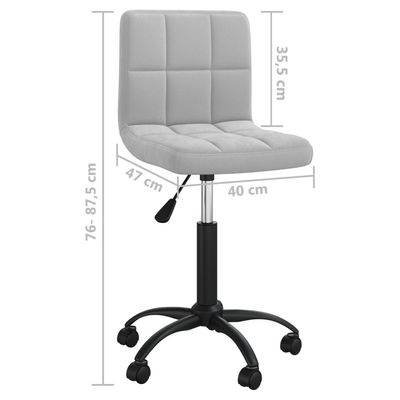 Swivel Office Chair Light Grey Velvet