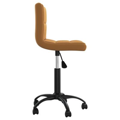 Swivel Office Chair Brown Velvet