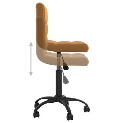 Swivel Office Chair Brown Velvet