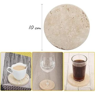 1CHASE® Travertine Stone Coasters for Drinks