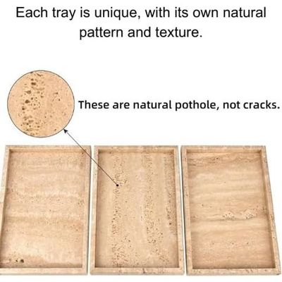 1CHASE® Natural Travertine Marble Tray Beige