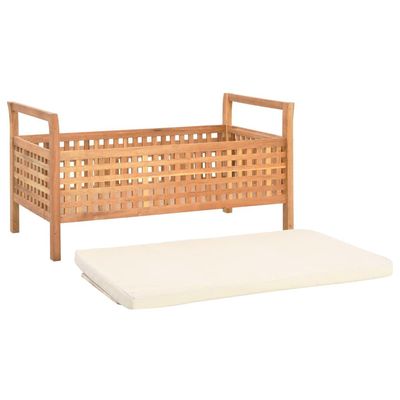 Storage Bench 93x49x49 cm Solid Walnut Wood