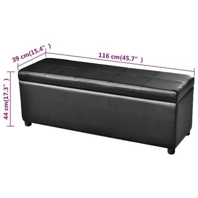 Long Storage Bench Wood Black