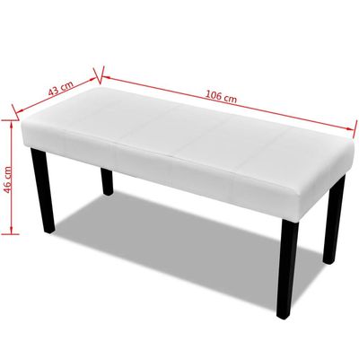 White High Quality Artificial Leather Bench