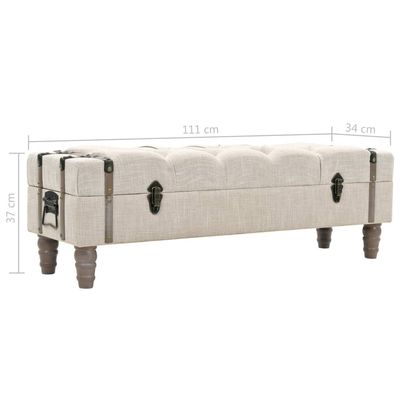 Storage Bench Solid Wood and Steel 111x34x37 cm