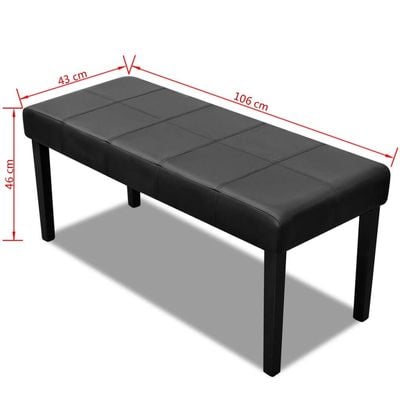 Black High Quality Artificial Leather Bench