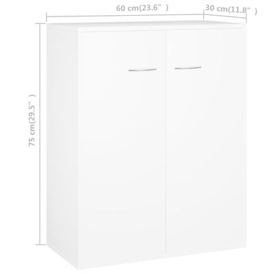 Sideboard White 60x30x75 cm Engineered Wood