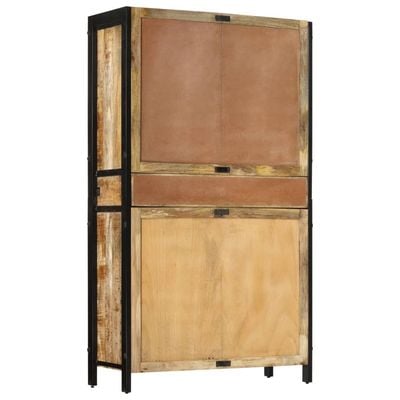 Highboard 100x40x175 cm Solid Rough Wood Mango