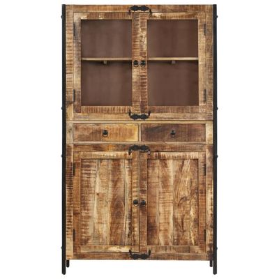 Highboard 100x40x175 cm Solid Rough Wood Mango