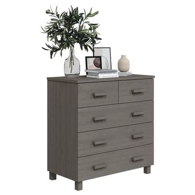 Sideboard HAMAR Light Grey 79x40x80 cm Solid Wood Pine