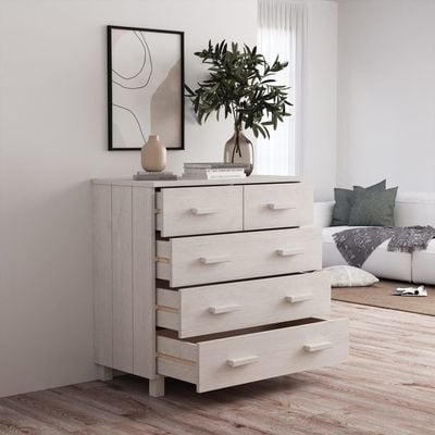 Sideboard HAMAR White 79x40x80 cm Solid Wood Pine