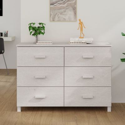 Sideboard HAMAR White 113x40x80 cm Solid Wood Pine