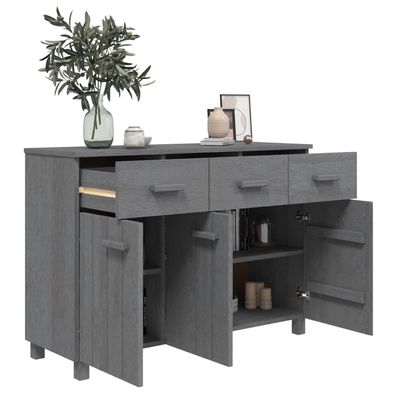 Sideboard HAMAR Dark Grey 113x40x80 cm Solid Wood Pine