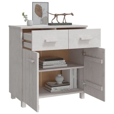 Sideboard HAMAR White 79x40x80 cm Solid Wood Pine