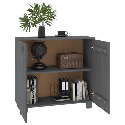 Sideboard HAMAR Dark Grey 85x35x80 cm Solid Wood Pine