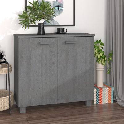 Sideboard HAMAR Dark Grey 85x35x80 cm Solid Wood Pine