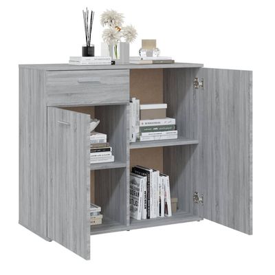 Sideboard Grey Sonoma 80x36x75 cm Engineered Wood