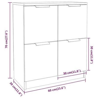 Sideboard White 60x30x70 cm Engineered Wood